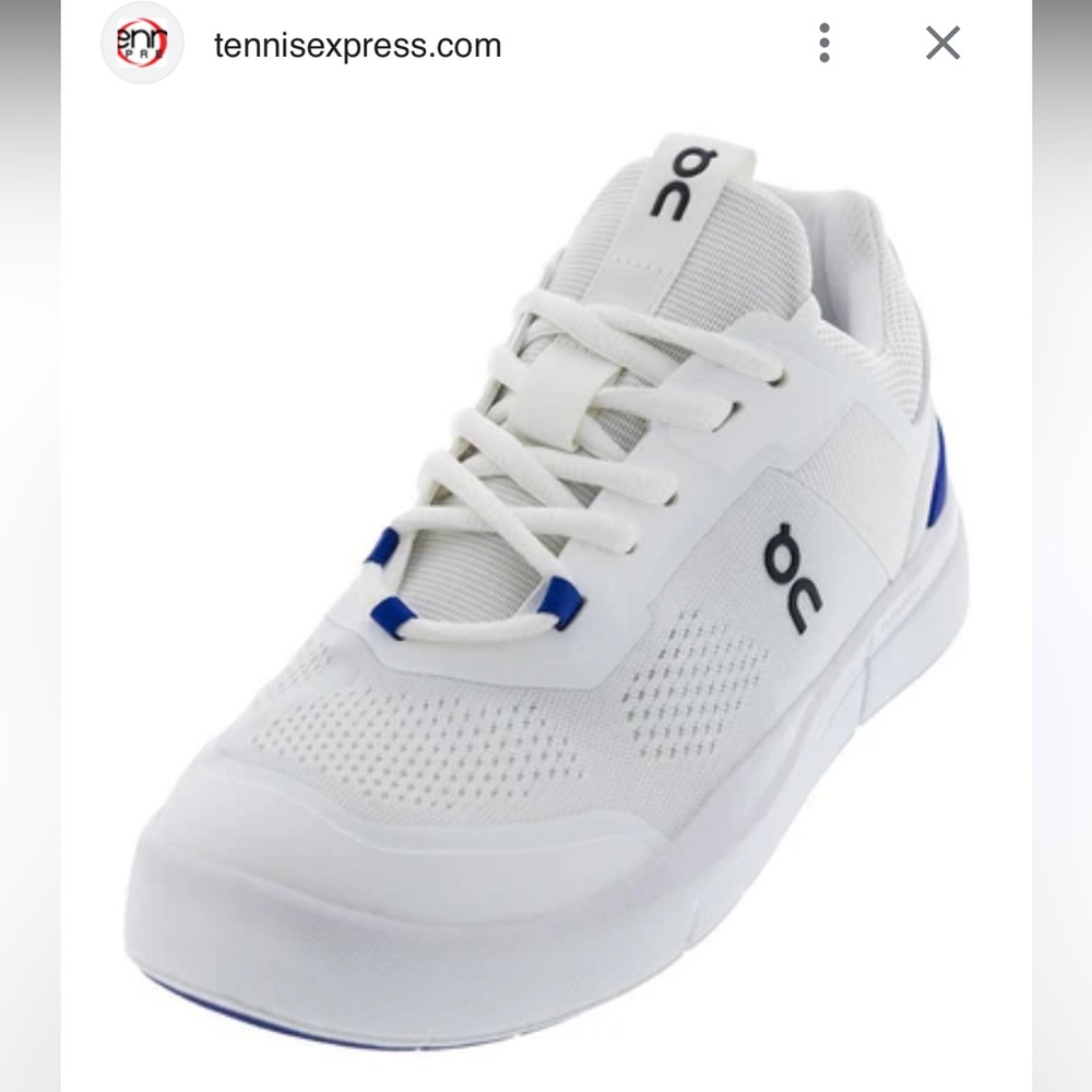 On Cloud OC The Roger Soin Shoes White and Blue Sneakers 7.5
